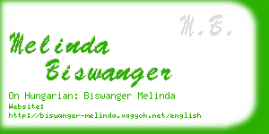 melinda biswanger business card